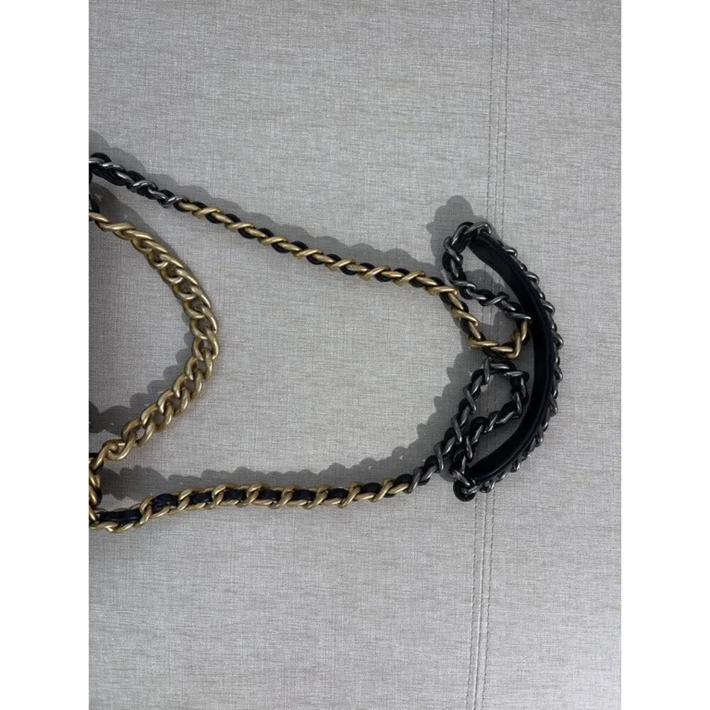 CHANEL Black Lambskin 19 Flap Bag Small Mixed HW - Picture 14 of 16